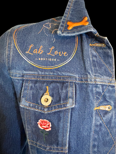 Canine Cartel — Lady Lab Lover | One of a Kind Custom Denim Jacket