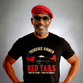 Military/Legacy — Tuskegee Airmen Red Tails | Premium Tee — Black & OD Green