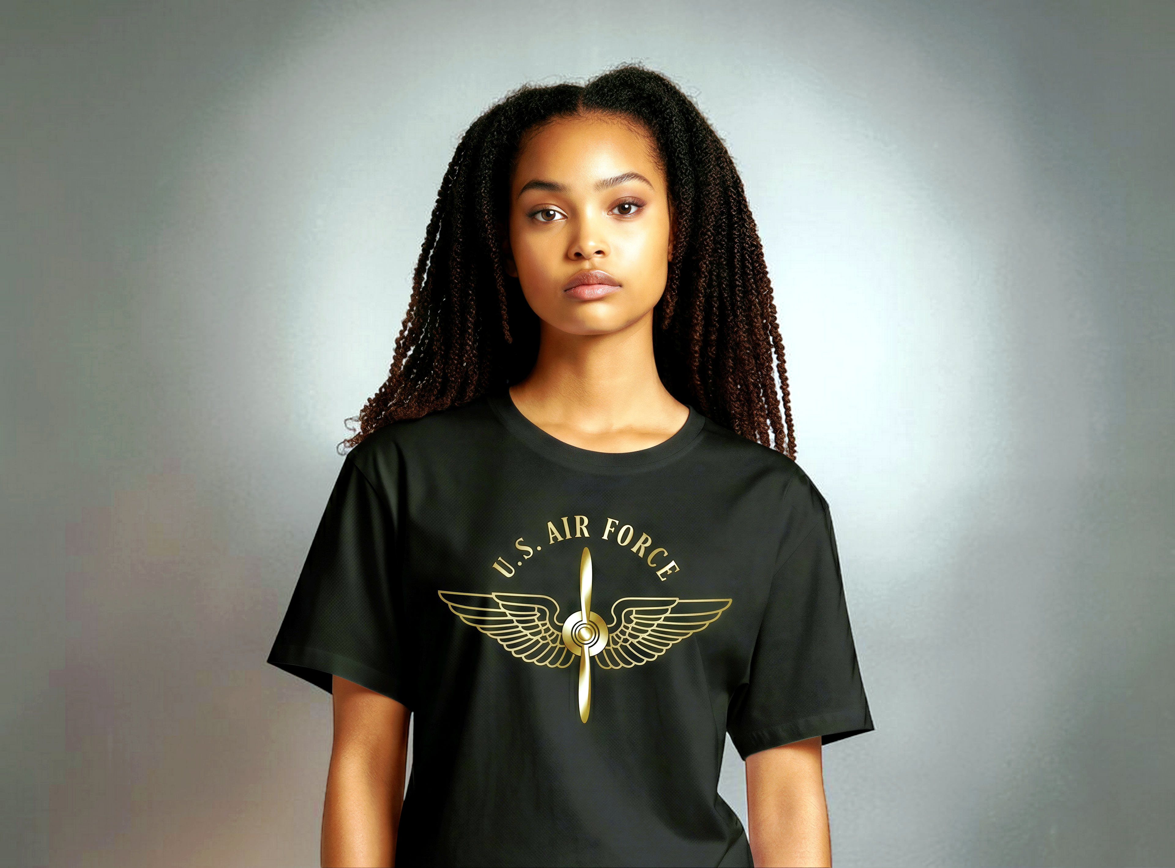 U.S. AIR FORCE — US Air Force Gold Propeller | Premium Tee — Black