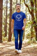 U.S. AIR FORCE - Air Force Veteran Eagle Badge | Premium Tee — Black & Blue