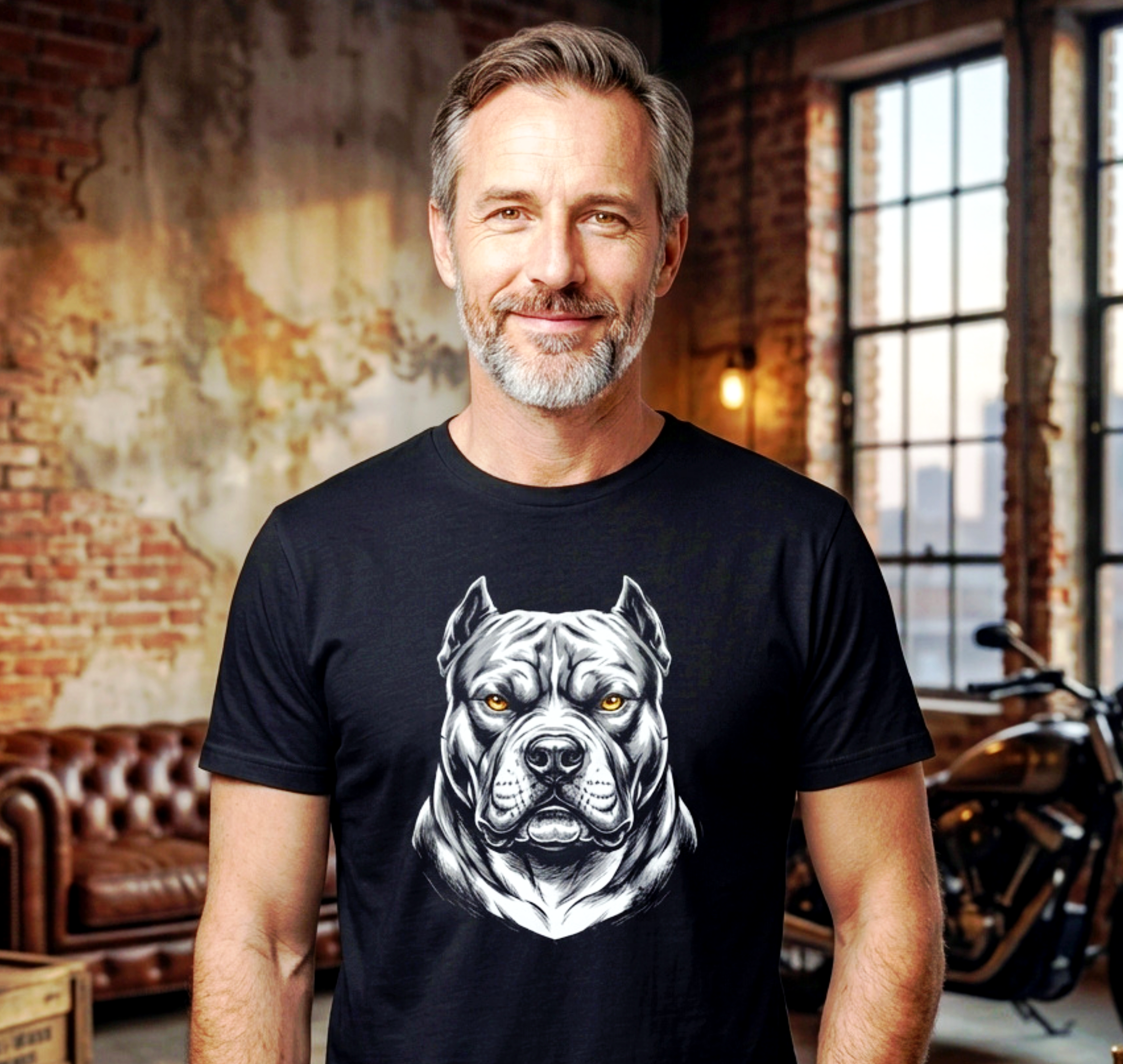 Canine Cartel - American Bully | Ink Portrait Tee — Black
