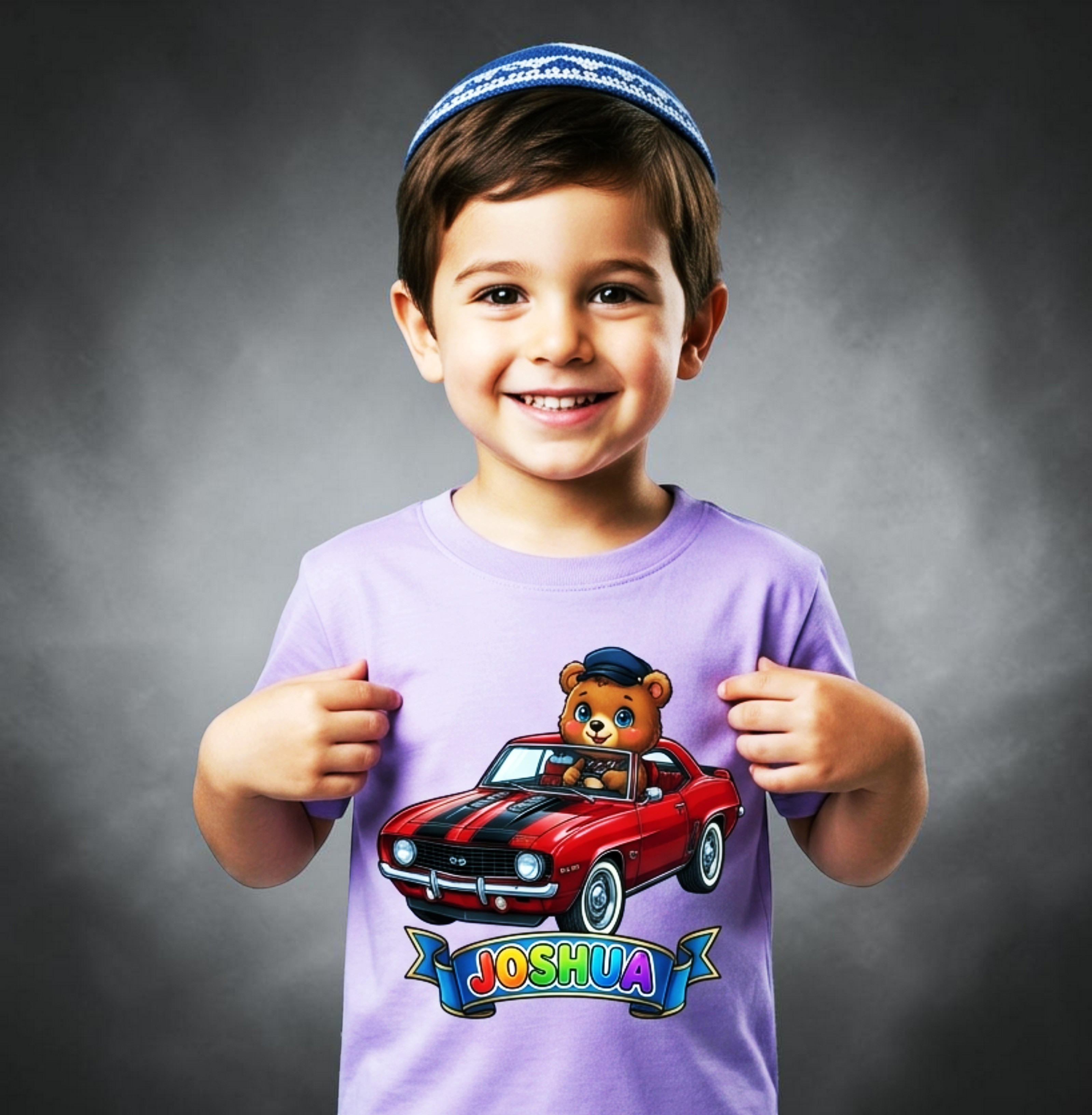 Flyght Cadets Boys Wild Ride Series — Personalized Kids Tee | Custom Name | Muscle Car Animal Graphic
