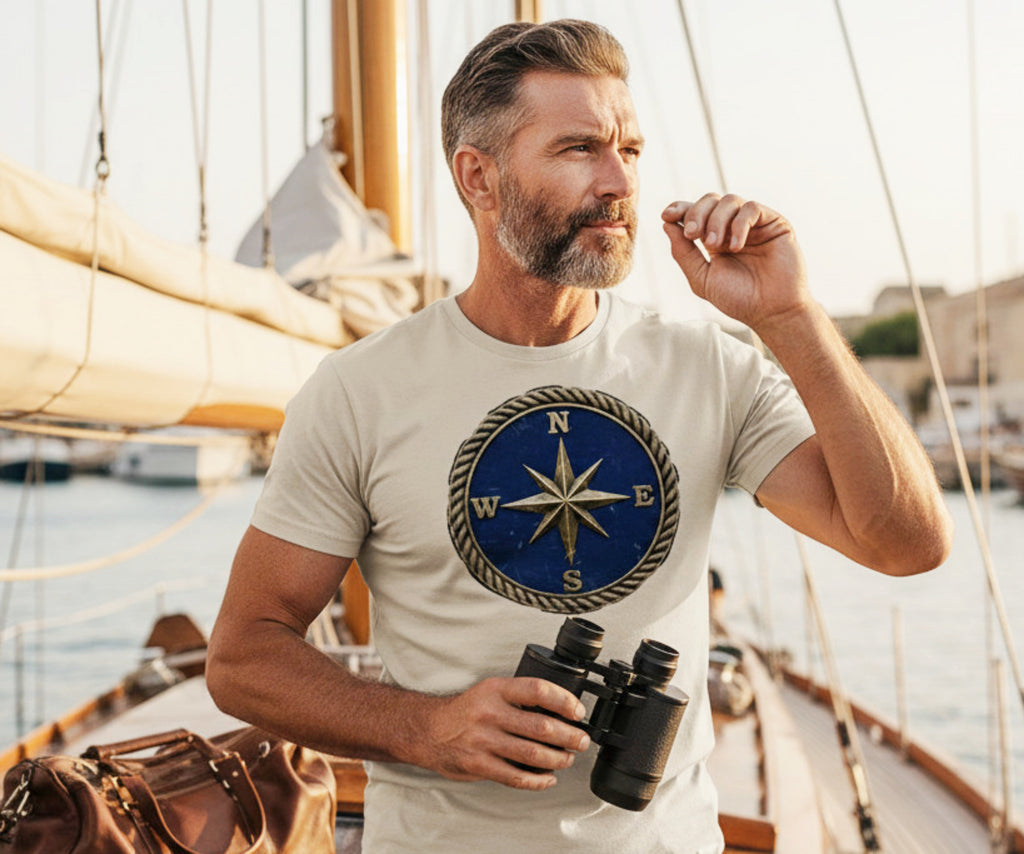 Flytanic U.S. NAVY - Nautical Compass Distressed Tee