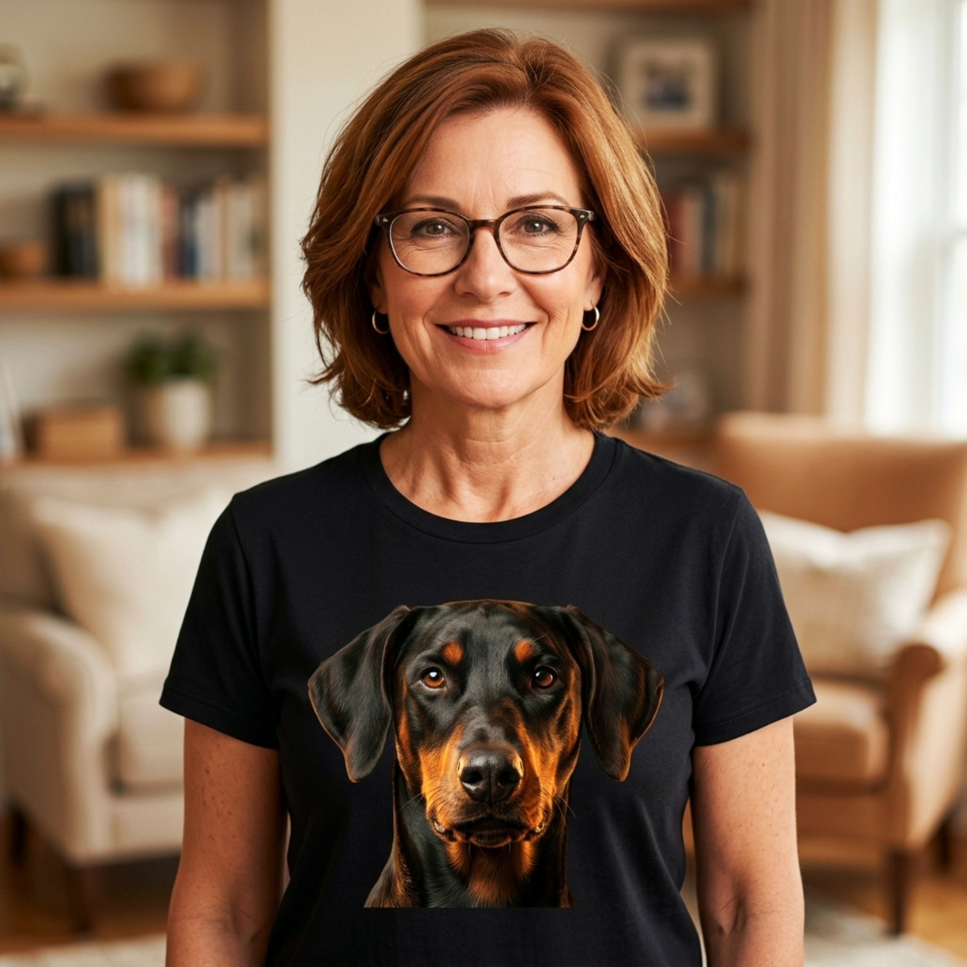 Canine Cartel — Doberman Natural Portrait | Premium Tee — Black