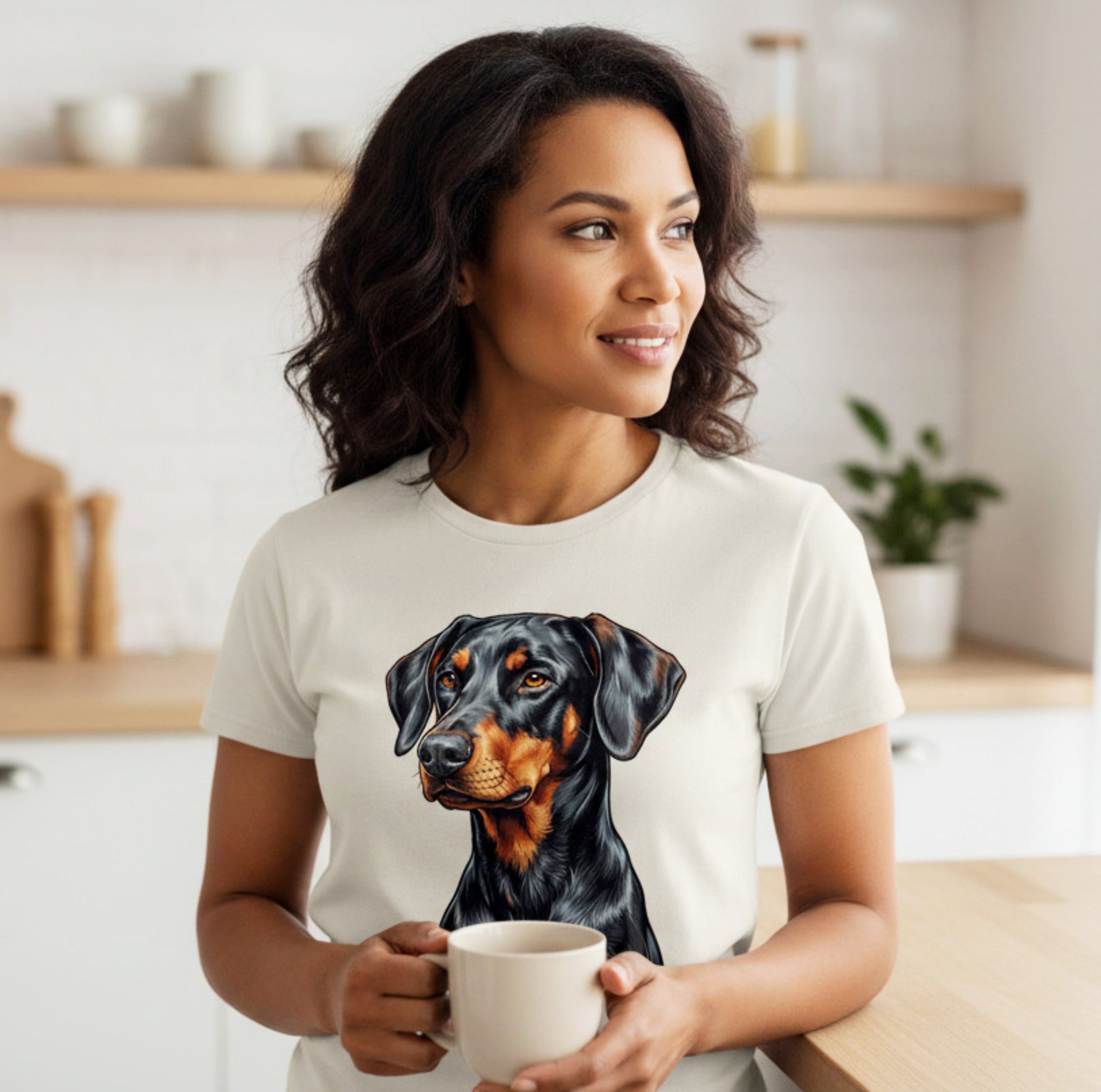Doberman Pinscher — Natural Ear Portrait Tee