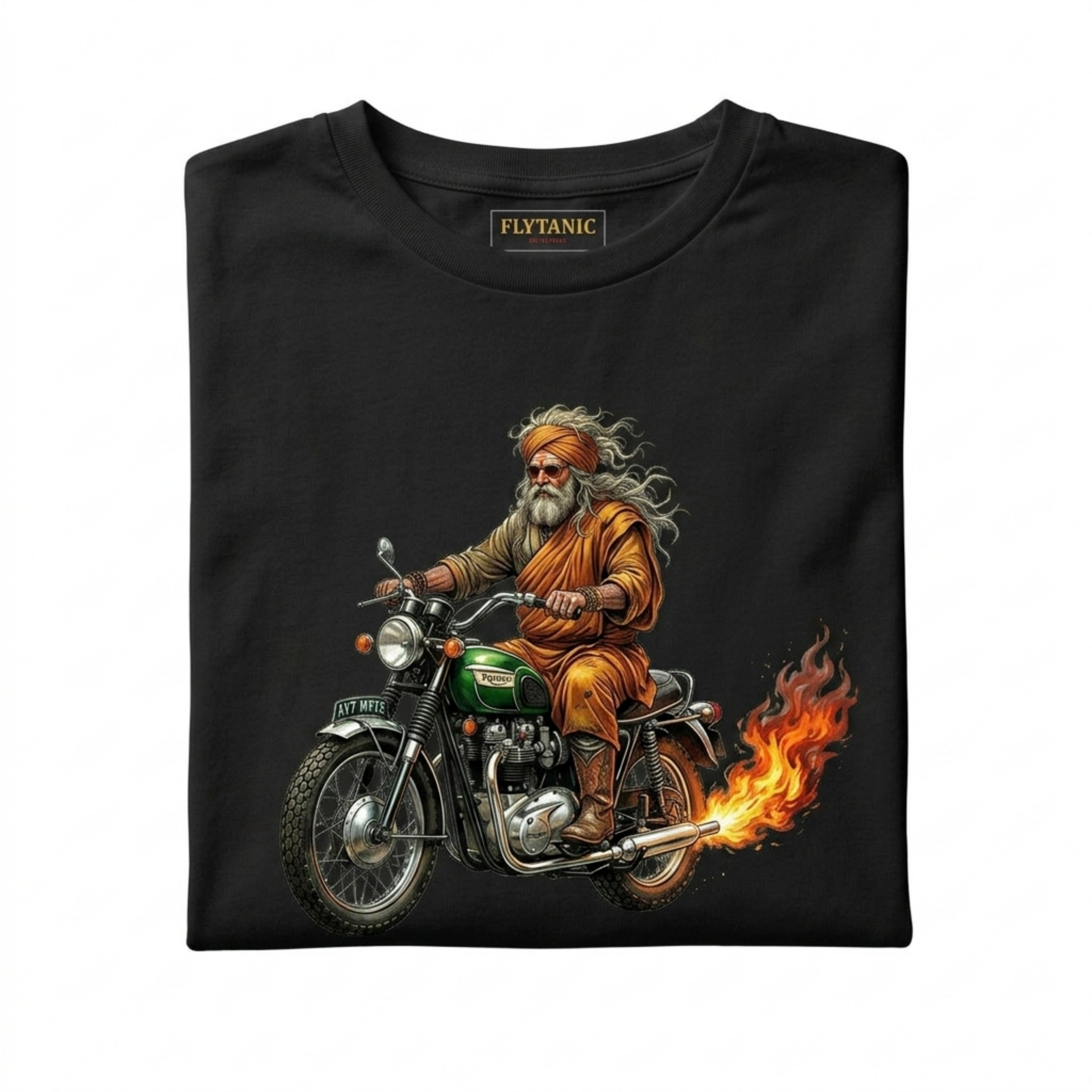 2 Tires & A Monk — Triumph Bonneville Graphic Tee | Appalachian Monk Collection | Flytanic OG Wear
