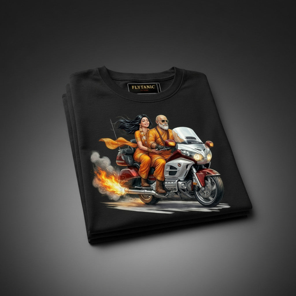 2 Tires & A Monk — Monk & Monkette Honda Gold Wing Graphic Tee | Couples Biker Tee | Flytanic OG Wear