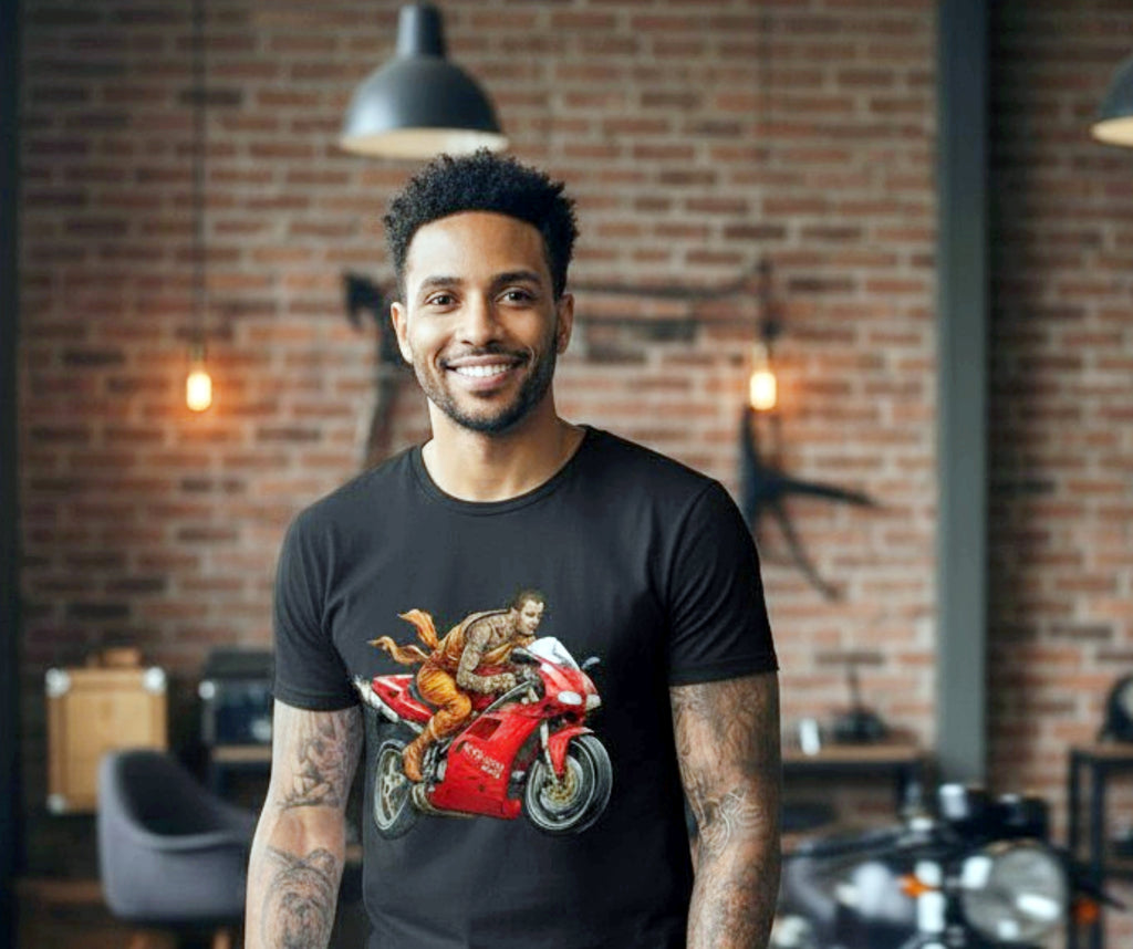 2 Tires & A Monk — Ducati 916 Graphic Tee | Biker Monk | Flytanic OG Wear