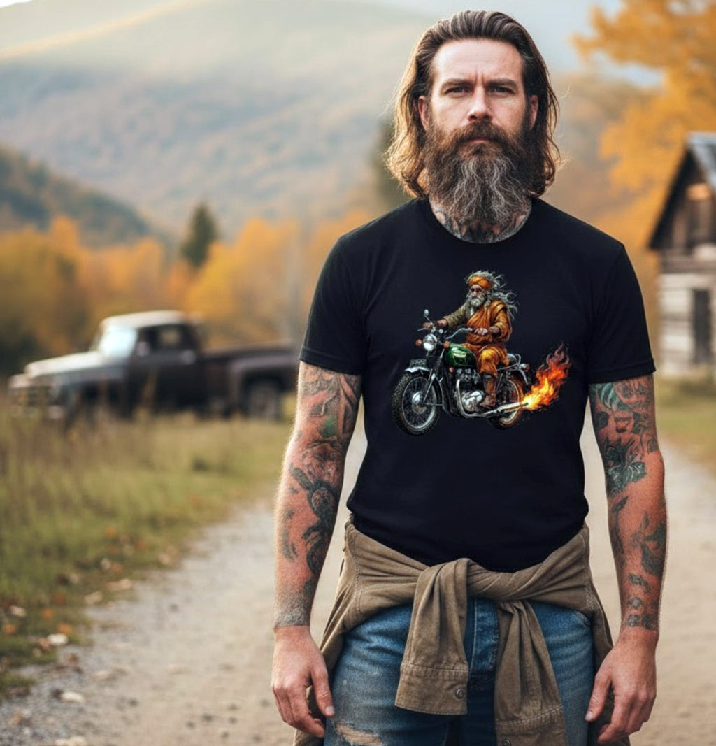 2 Tires & A Monk — Triumph Bonneville Graphic Tee | Appalachian Monk Collection | Flytanic OG Wear (Copy)