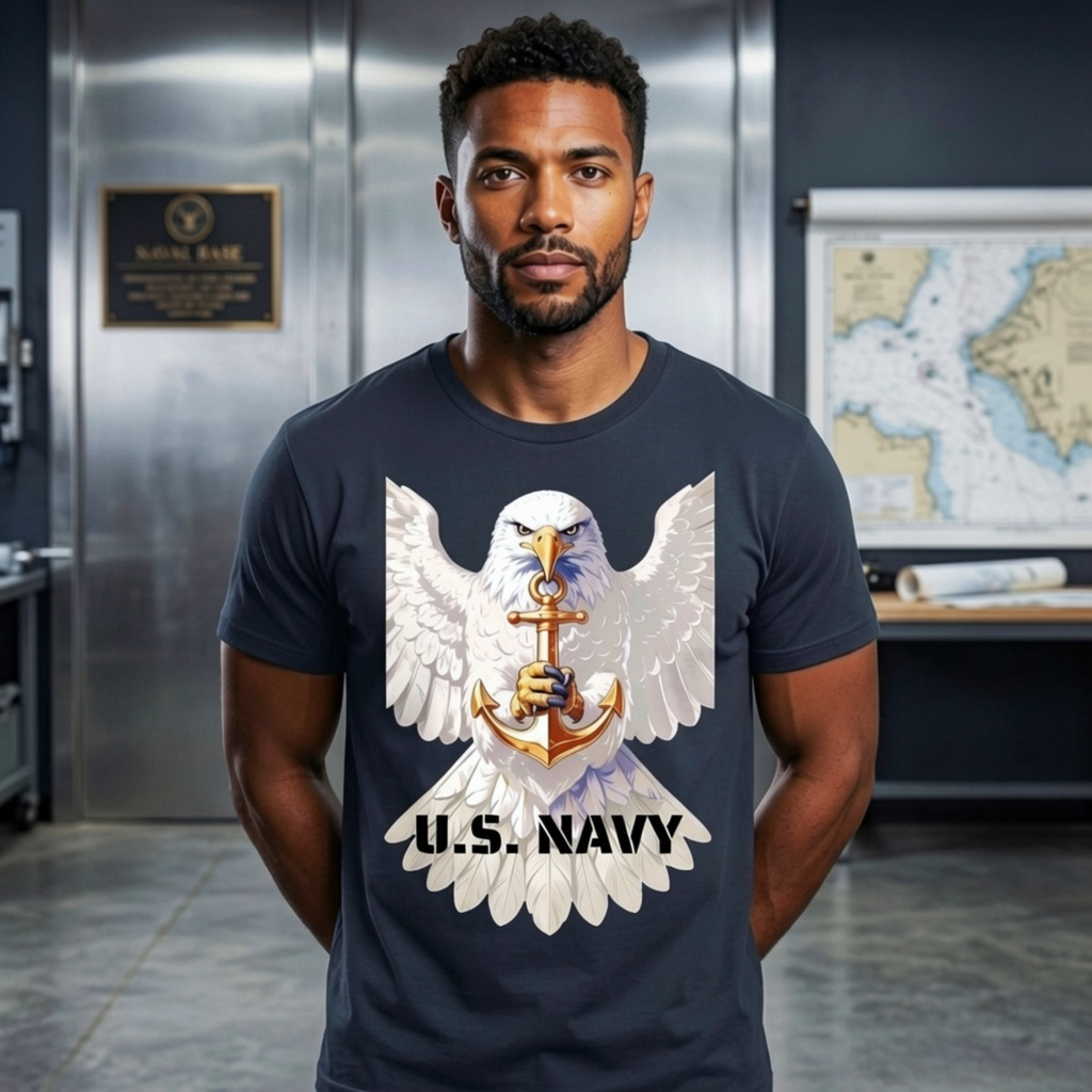 Flytanic U.S. Navy White Eagle Anchor Tee