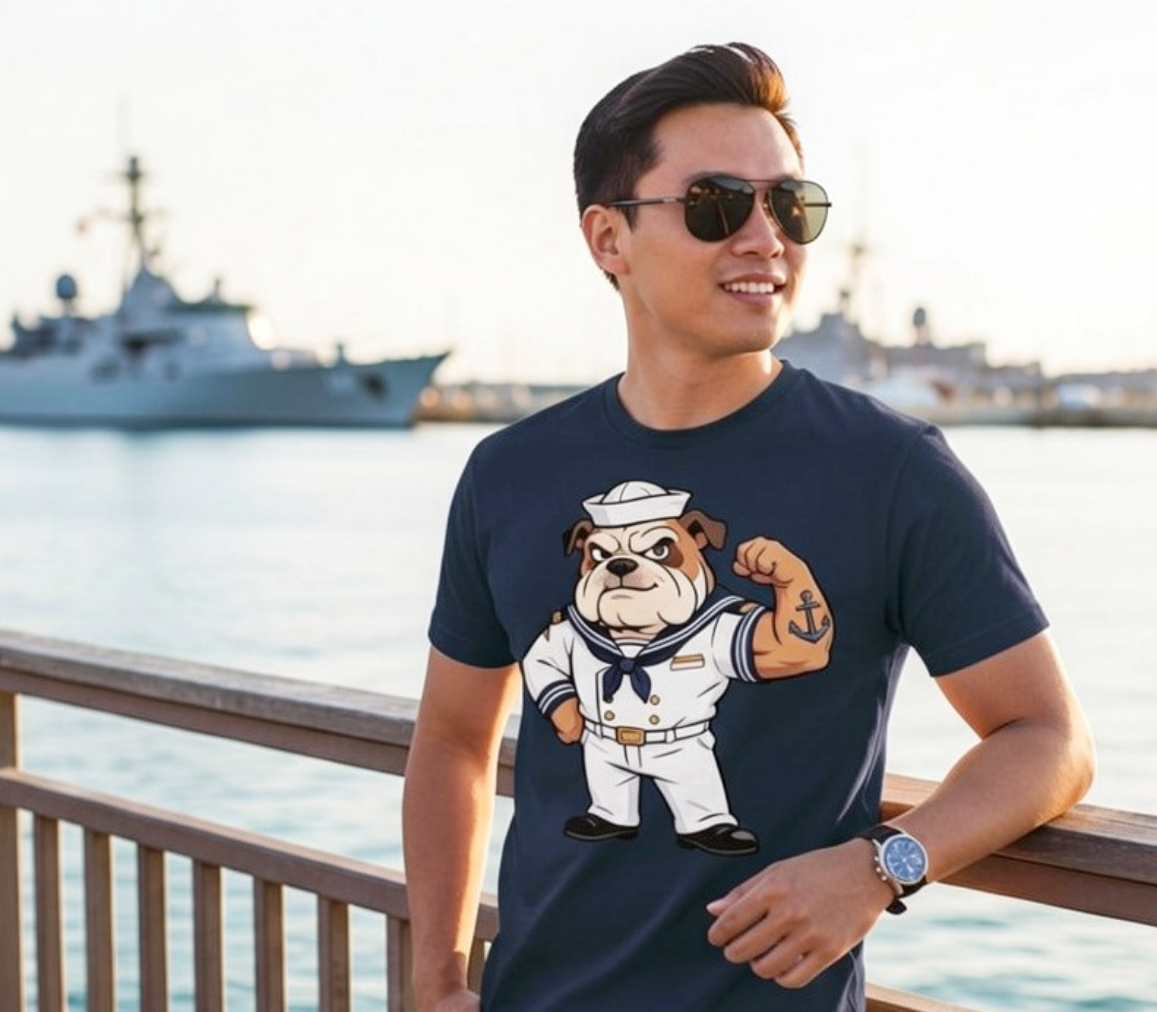 FLYTANIC U.S. NAVY - Navy Bulldog Sailor Tee