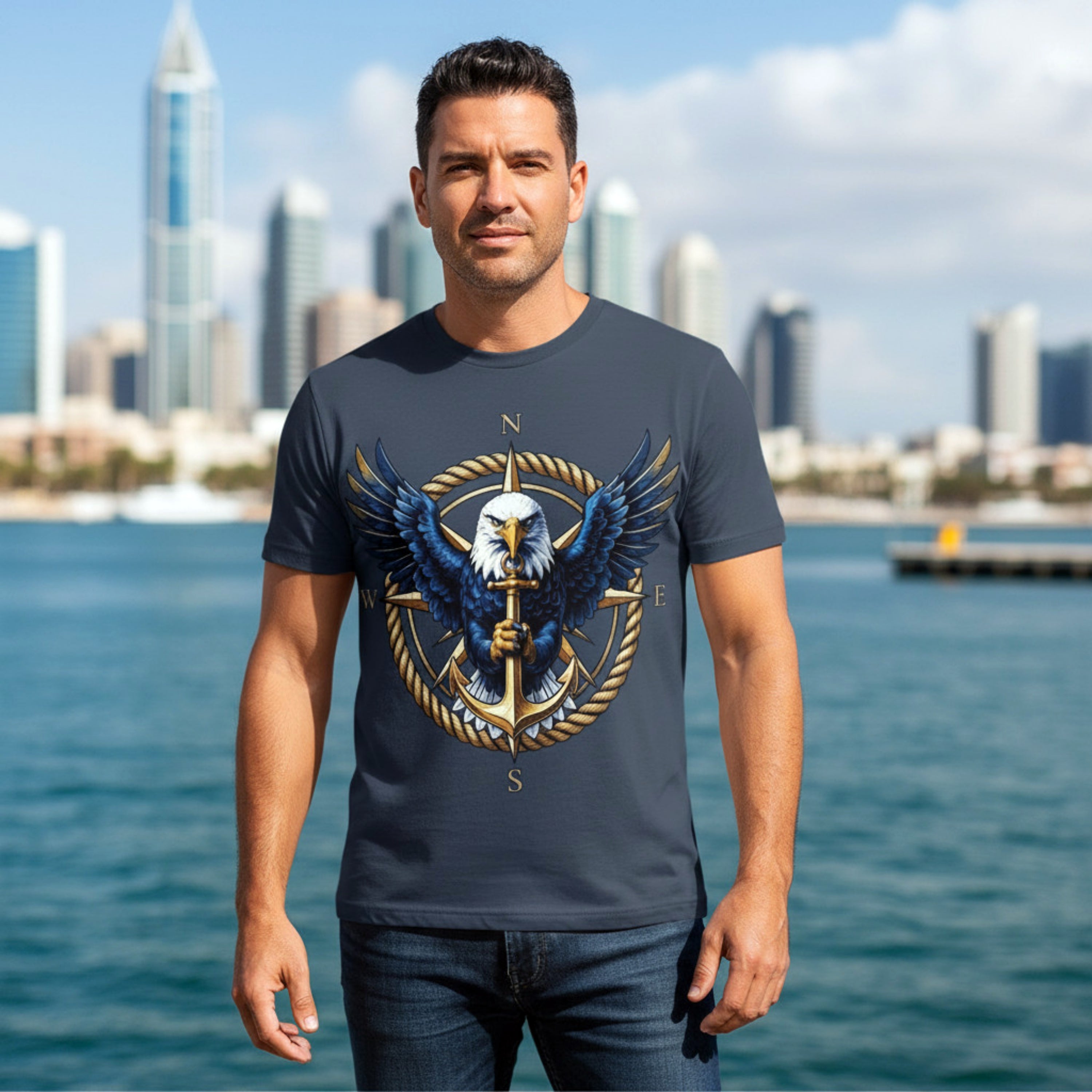 Flytanic U.S. Navy Eagle Compass Anchor Tee