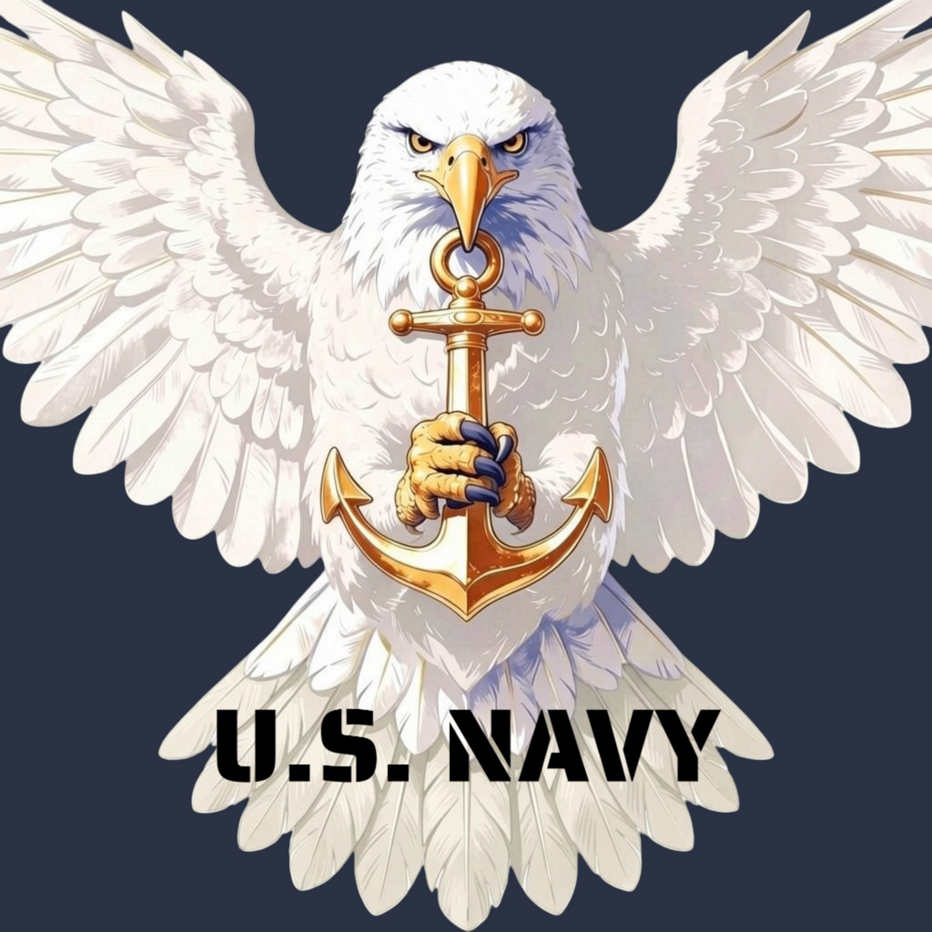 Flytanic U.S. Navy White Eagle Anchor Tee