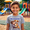 Canine Cartel — Who Rescued Who | Kids Tee — Heather Grey (Boy)
