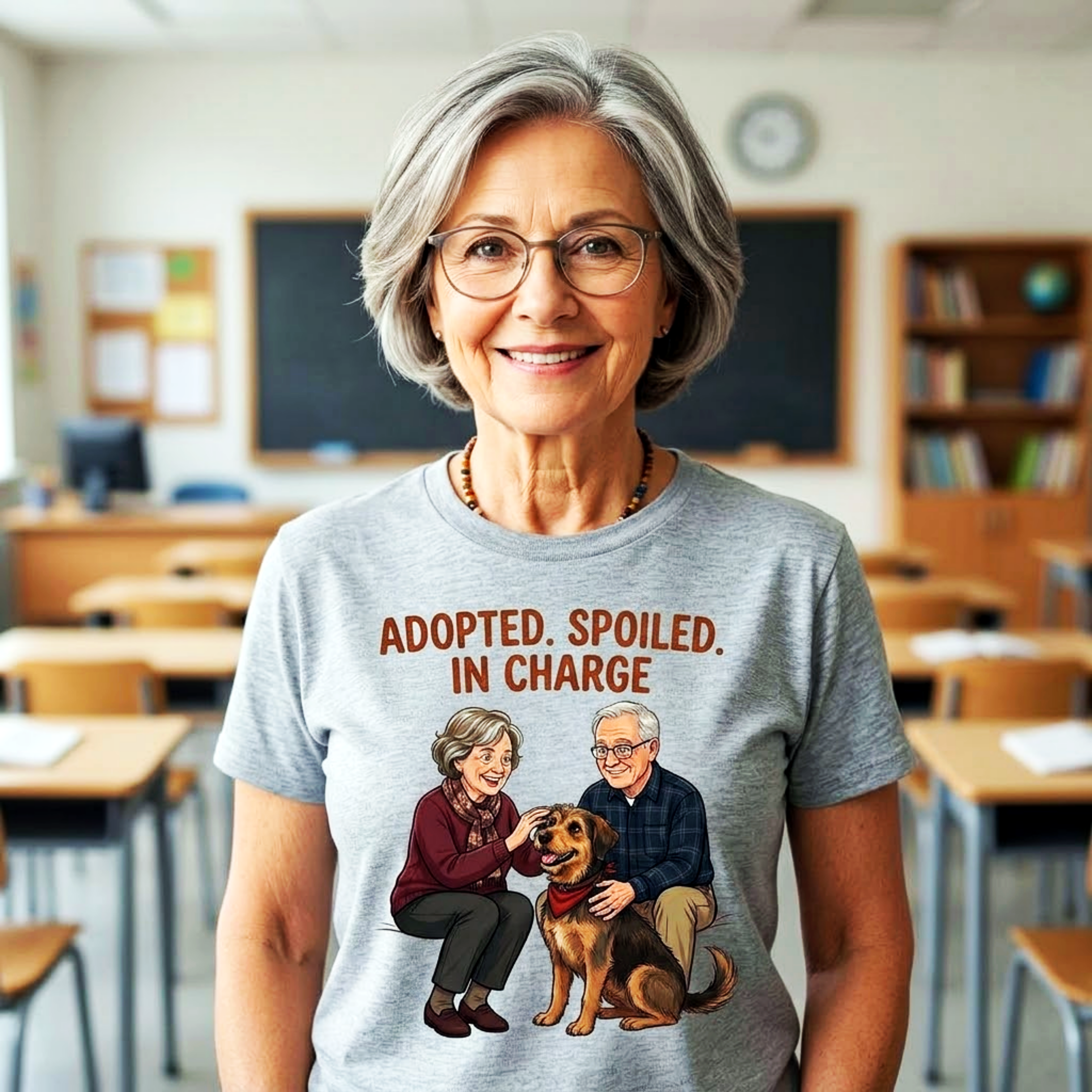 Canine Cartel — Adopted Spoiled In Charge | Premium Tee — Heather Grey