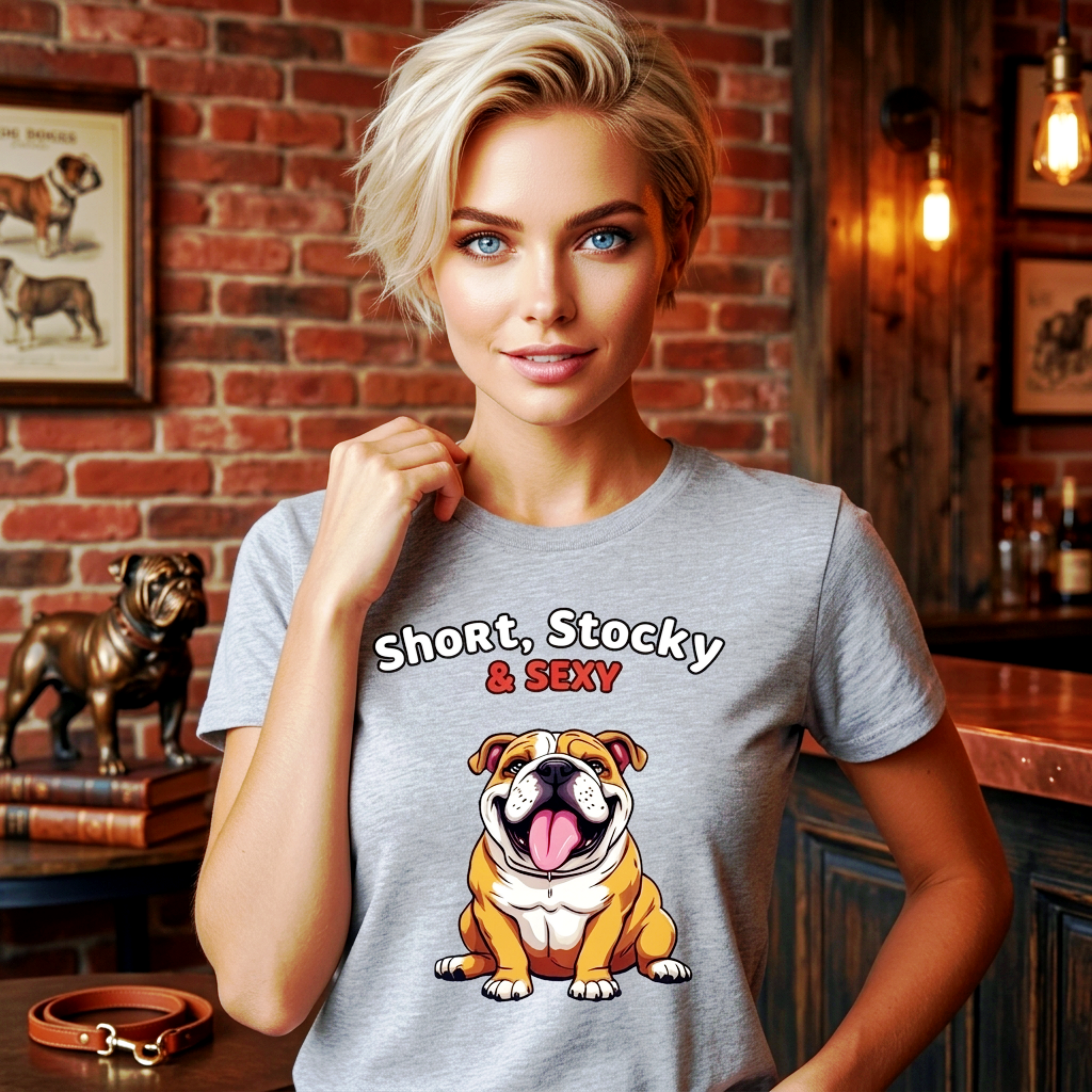 Canine Cartel — Short Stocky & Sexy | Premium Tee — Heather Grey