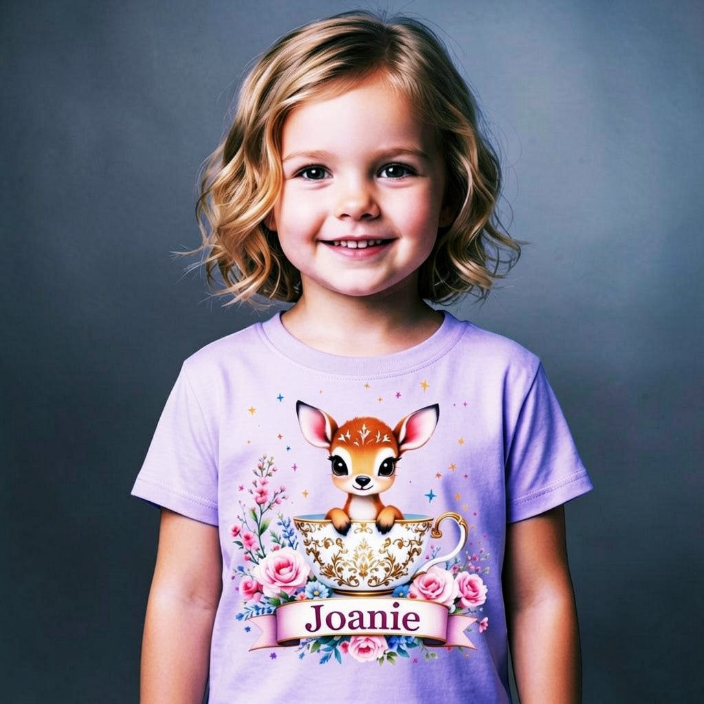 Flyght Cadets Teacup Series — Personalized Girls Tee | Custom Name | Adorable Animal GraphicAnimal Graphic (Copy)