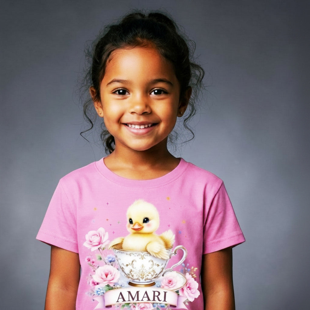 Flyght Cadets Teacup Series — Personalized Girls Tee | Custom Name | Adorable Animal GraphicAnimal Graphic (Copy)
