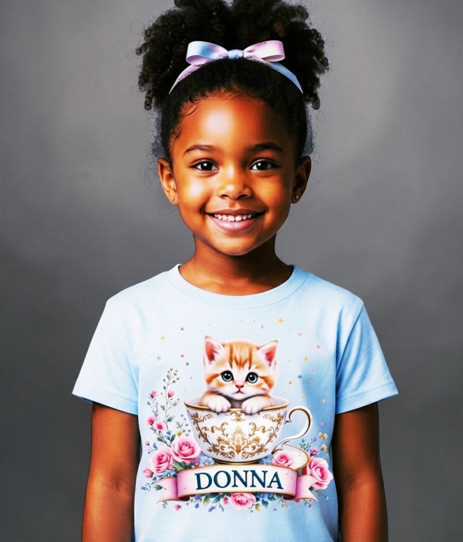 Flyght Cadets Teacup Series — Personalized Girls Tee | Custom Name | Adorable Animal GraphicAnimal Graphic (Copy)