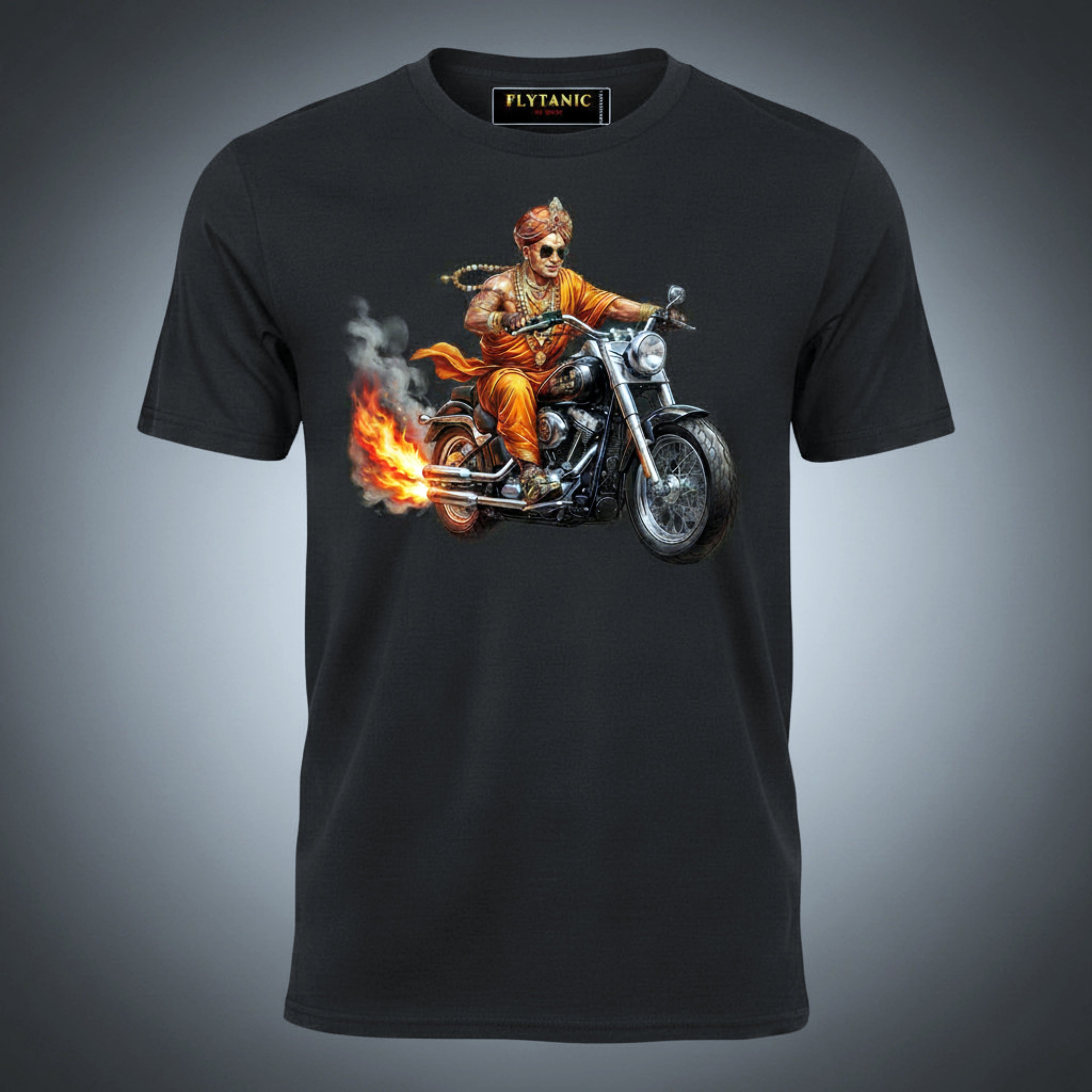 2 Tires & A Monk — Harley Davidson Softail Graphic Tee | Bling Monk Collection | Flytanic OG Wear