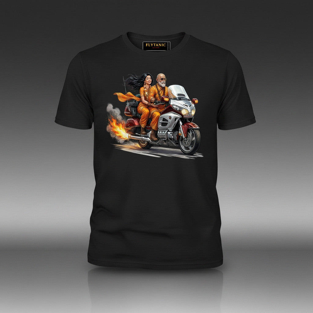 2 Tires & A Monk — Monk & Monkette Honda Gold Wing Graphic Tee | Couples Biker Tee | Flytanic OG Wear