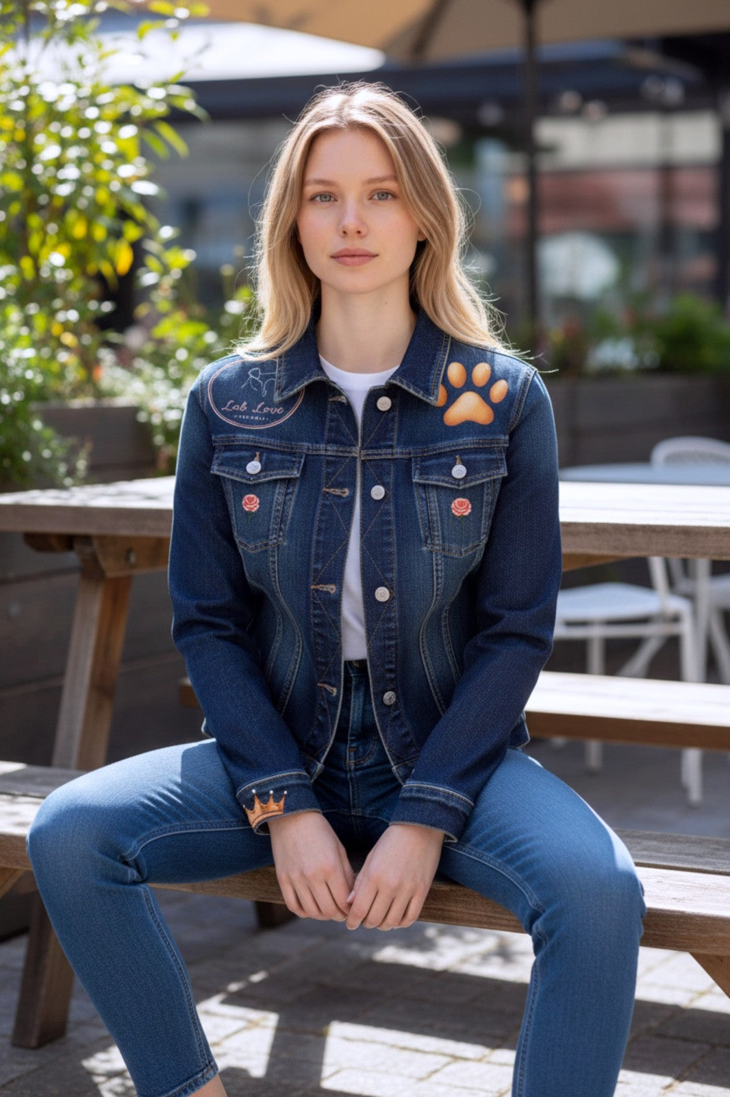 Canine Cartel — Lady Lab Lover | One of a Kind Custom Denim Jacket
